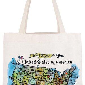 Brand New Patriotic America Map Tote Bag American Pride Gift